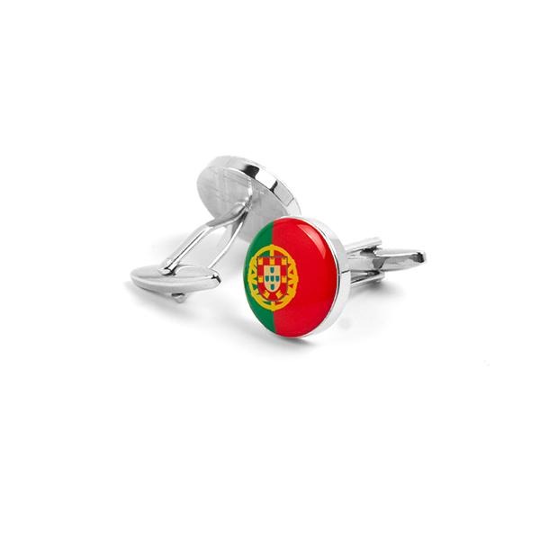 Novelty Cufflinks - Round flag Of Portugal - Cuffz
