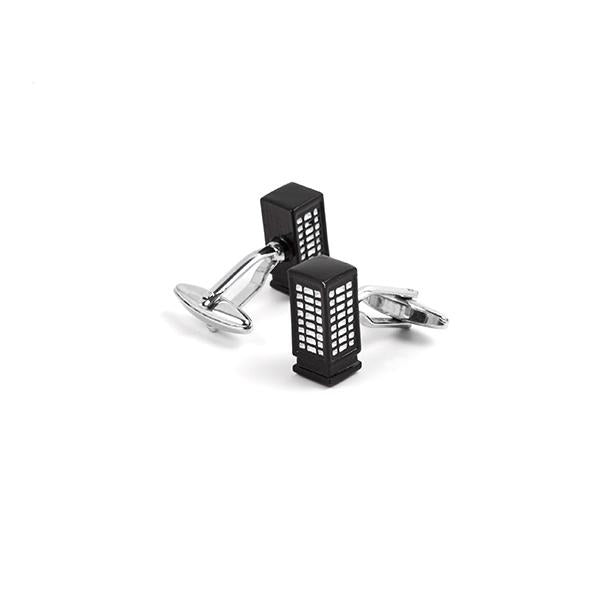 Novelty Cufflinks - Black Phone Booth - Cuffz