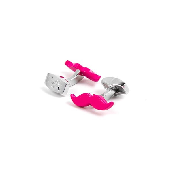 Novelty Cufflinks - Pink Moustache - Cuffz
