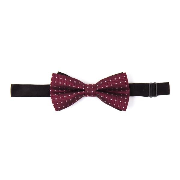 Merlot red Bow Tie with micro motif - Cuffz