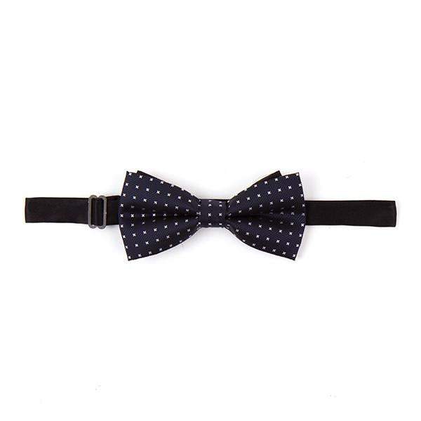 Oxford Navy Blue Bow Tie with micro motif - Cuffz