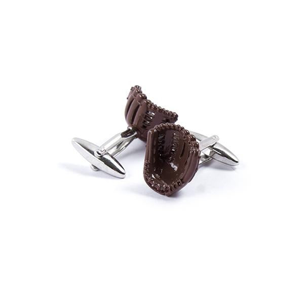 Novelty Cufflinks - Brown Baseball Glove - Cuffz