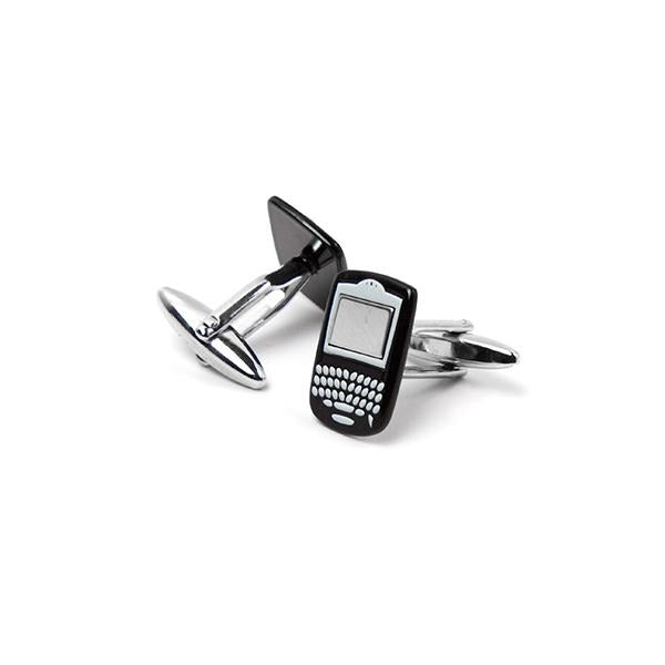 Novelty Cufflinks - Black smartphone with keypad - Cuffz