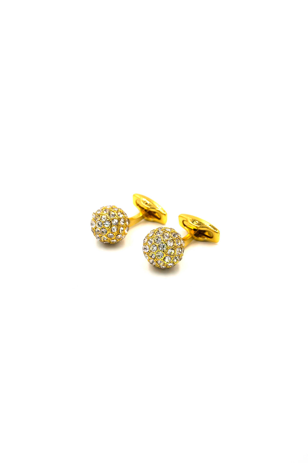 Golden Sphere Cufflinks With Diamante