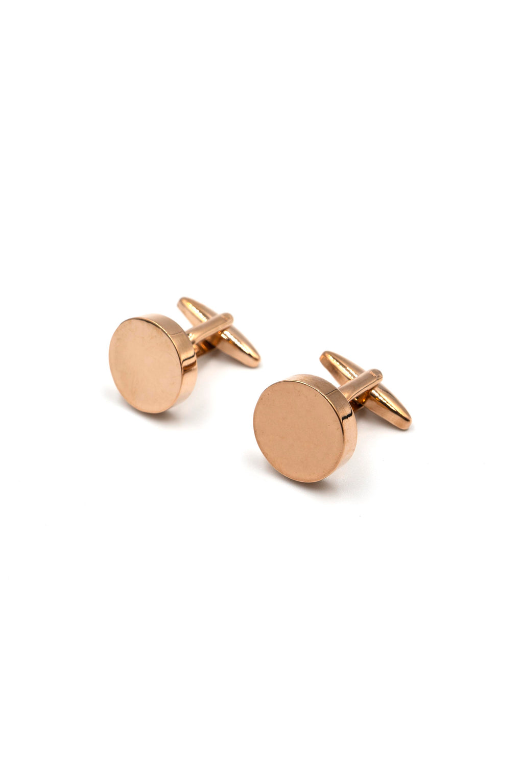 Classic Circle Cufflink in Rose Gold