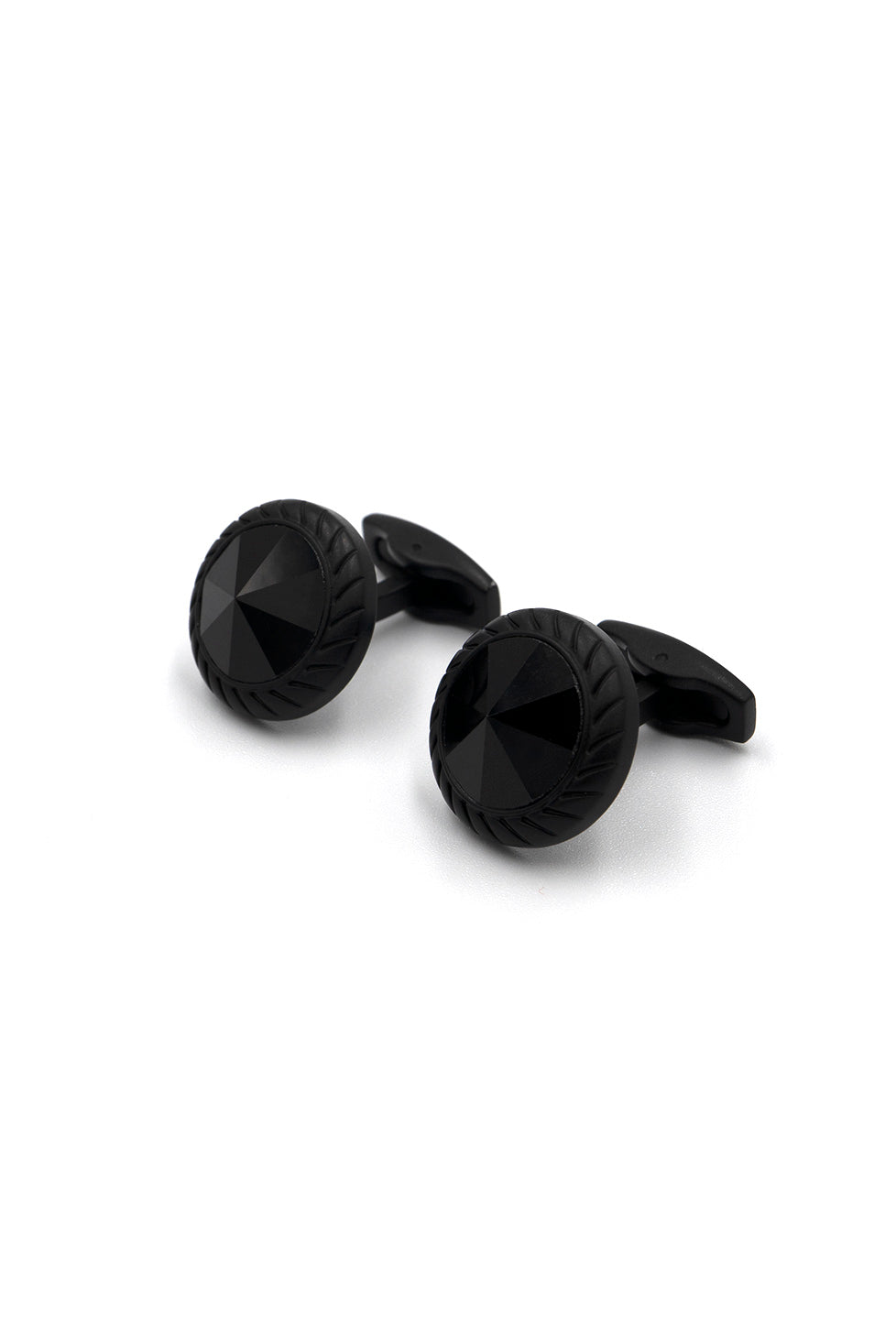 Classic Matte Black Round Cufflink