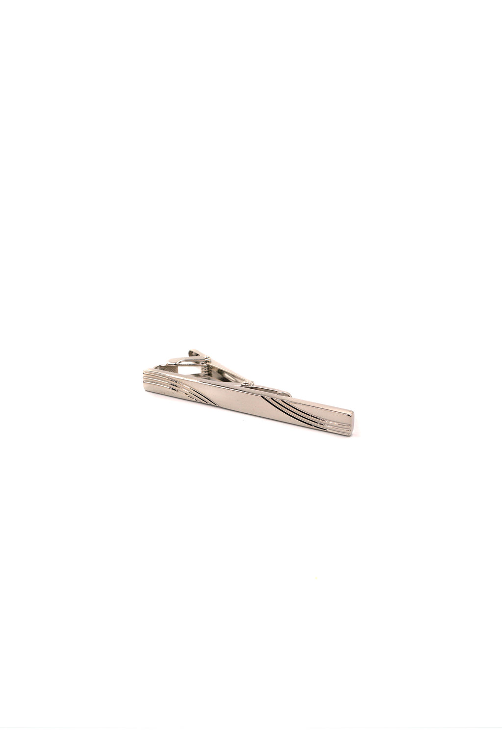 Silver River Flow Patterned Tie Clip